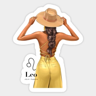 Leo Zodiac Fashion Girl Sticker